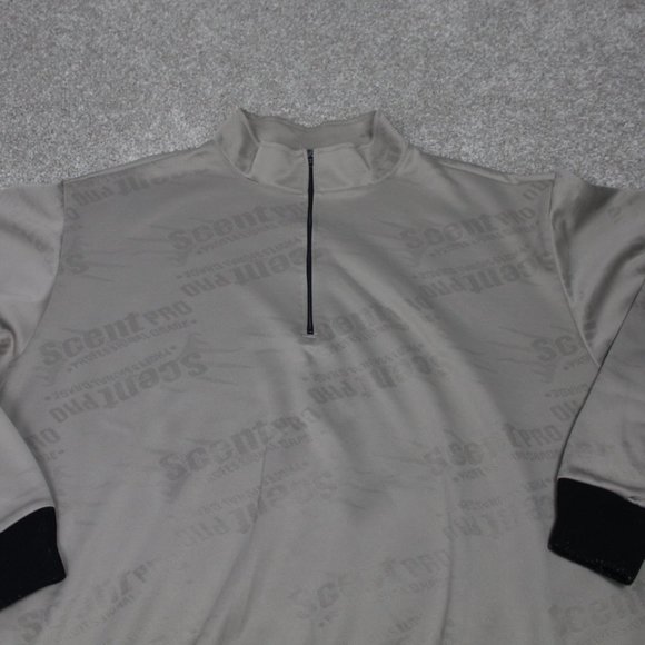 Cabelas Sweater Men's 2XL XXL Reg Gray 1/4 Zip Scent Pro Pullover L/S Sweatshirt - Picture 4 of 8